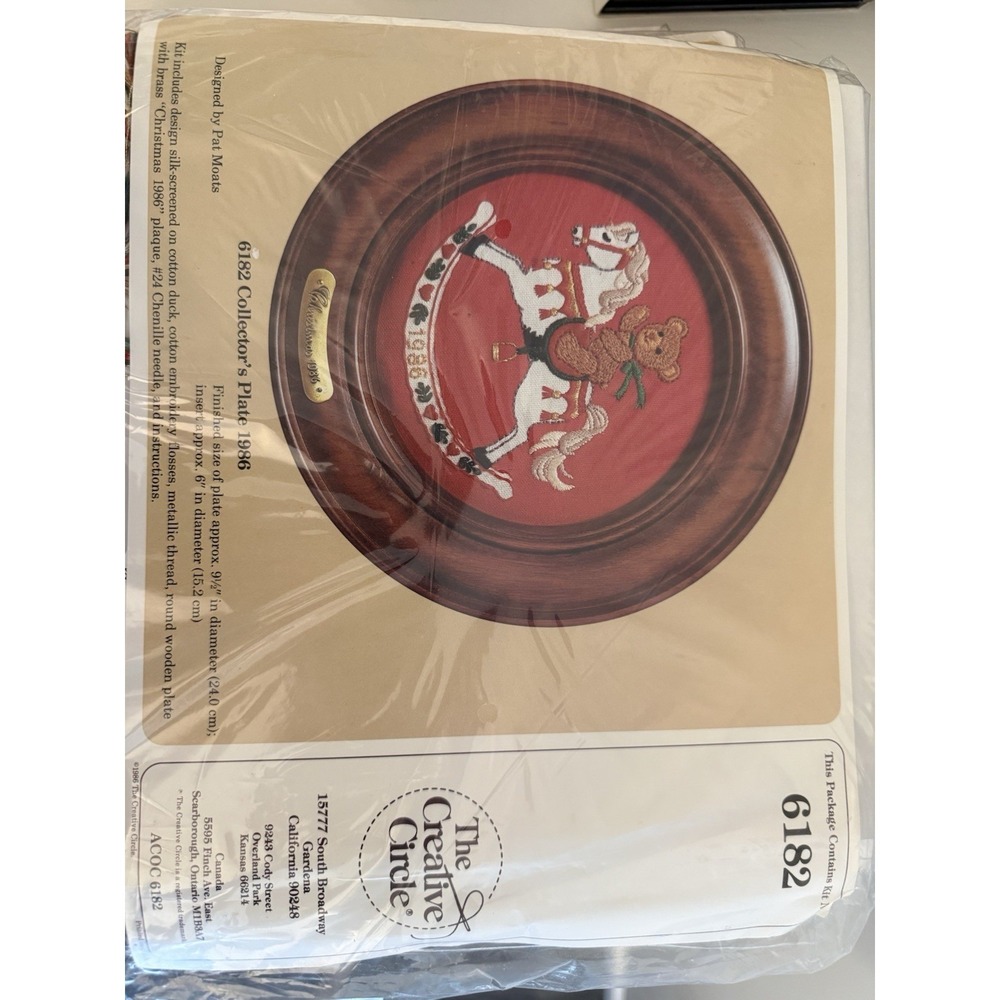 Needlecraft Kit Collectors Plate 1986 Horse The Creative Circle 6182 Granny Vibe